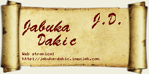 Jabuka Dakić vizit kartica